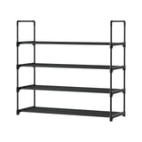 Artiss Shoe Rack 4-tier 16 Pairs Stackable Black - Side View