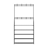 Artiss Shoe Rack Hall Tree 16 Pairs Black - 45-Degree Angle