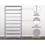 Artiss Shoe Rack Cabinet Stackable 10-Tier Grey - Close-Up Angle