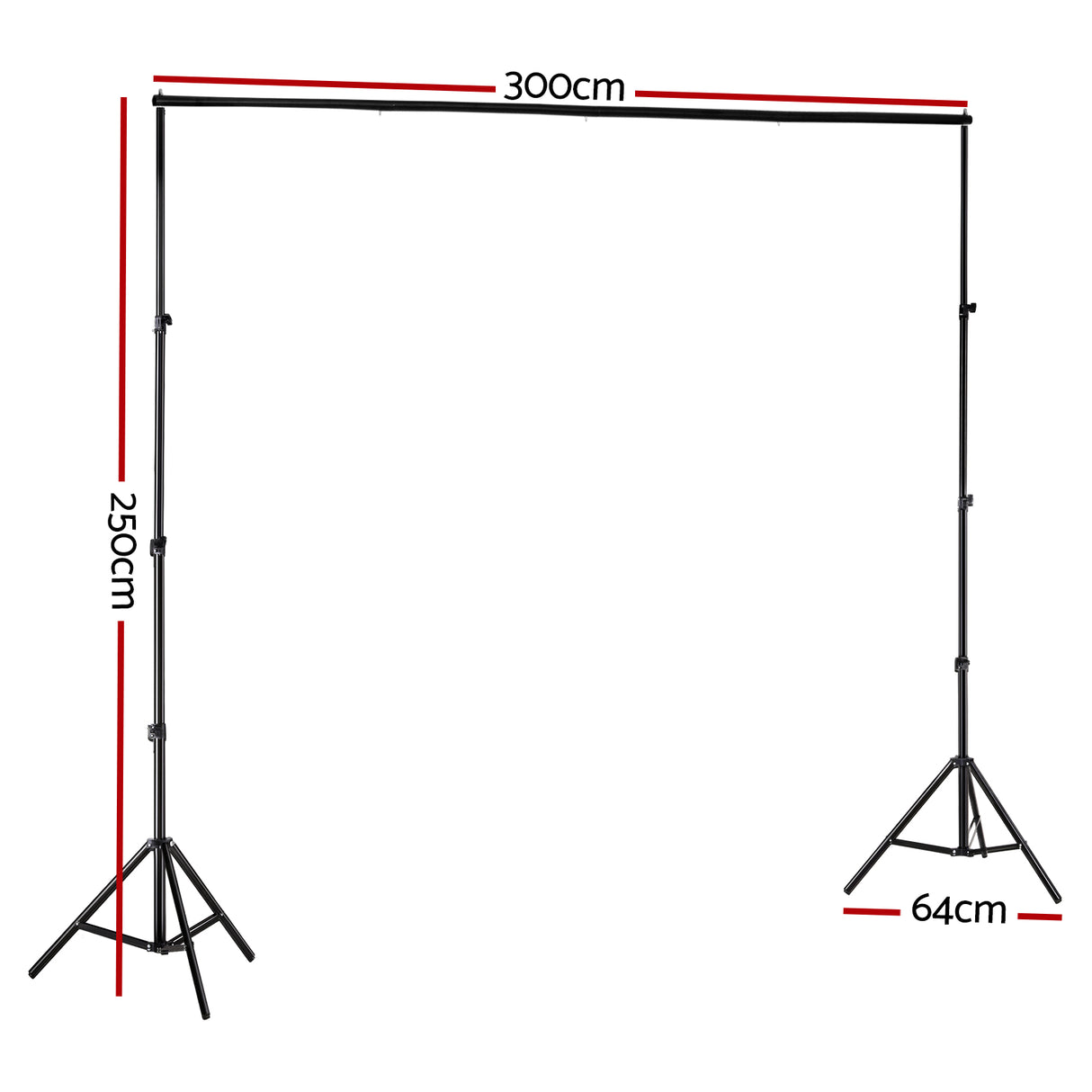 Adjustable 2.5X3M Photography Backdrop Support Stand Kit with Carry Bag and Accessories