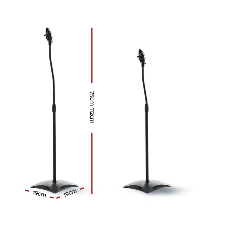 Alpha Speaker Stand 75-112cm Adjustable Height Surround Sound Studio Home 2pcs, Adjustable Height