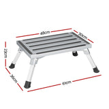 Weisshorn Caravan Step Folding Aluminium Step Ladder Stool - Front View