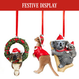 Aussie Animals Pack of 6 Christmas Baubles Decoration Gift Pack - Close-Up Angle
