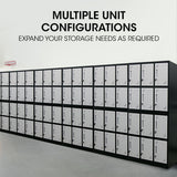 FORTIA 12-Door Metal Storage Lockers, for Gym, Office, Black and Light Grey