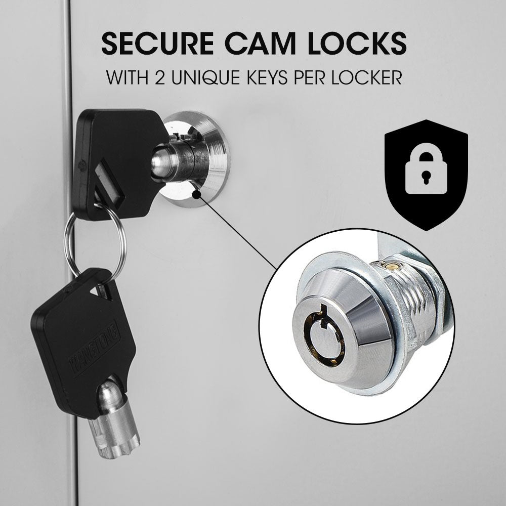 FORTIA 12-Door Metal Storage Lockers, for Gym, Office, Light Grey