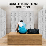 FORTIA 12-Door Metal Storage Lockers, for Gym, Office, Light Grey