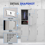 FORTIA 4 Door Metal Storage Cabinet Lockers for Gym Office - Grey