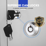 FORTIA 4 Door Metal Storage Cabinet Lockers for Gym Office - Grey - 45-Degree Angle