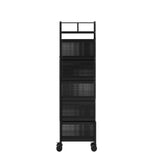 Artiss Storage Trolley Kitchen Cart 5 Tiers Storage Rack Black - Side View