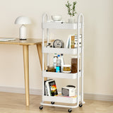 Artiss Storage Trolley Kitchen Cart 4 Tiers White - 45-Degree Angle