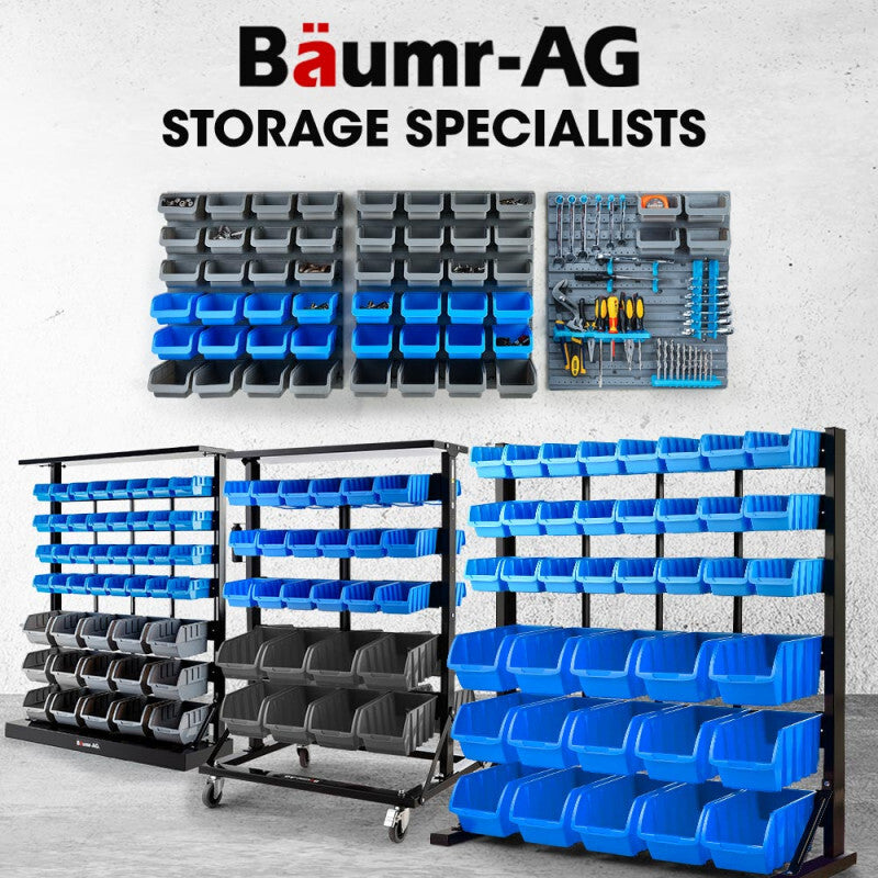 BAUMR-AG 39 Parts Bin Rack Storage System Floor Mount - Red