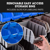 BAUMR-AG 94 Parts Bin Rack Storage System Mobile Double-Sided - Blue - 45-Degree Angle