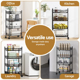 Artiss 4-Tier Shelving Unit Adjustable Garage Storage Kitchen Rack With Wheels - 45-Degree Angle