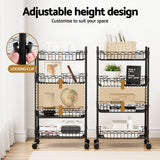 Artiss 4-Tier Shelving Unit Adjustable Garage Storage Kitchen Rack With Wheels - Close-Up Angle