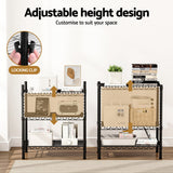 Artiss 3-Tier Shelving Unit Adjustable Garage Storage Shelves Kitchen Rack Steel - Close-Up Angle