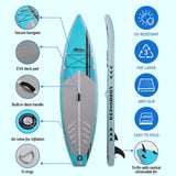 Weisshorn Stand Up Paddle Board 10.5ft Inflatable SUP Surfboard Paddleboard Kayak Surf Green - Top-Down View
