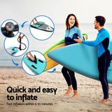 Weisshorn Stand Up Paddle Board 10.5ft Inflatable SUP Surfboard Paddleboard Kayak Surf Green - 45-Degree Angle