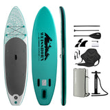 Weisshorn Stand Up Paddle Board 10.6ft Inflatable SUP Surfboard Paddleboard Kayak Surf Green - Side View
