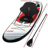 Weisshorn Stand Up Paddle Board 11ft Inflatable SUP Surfboard Paddleboard Kayak Surf Black - Front View