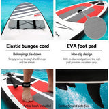 Weisshorn Stand Up Paddle Board 11ft Inflatable SUP Surfboard Paddleboard Kayak Surf Black - 45-Degree Angle