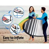 Weisshorn Stand Up Paddle Board 11ft Inflatable SUP Surfboard Paddleboard Kayak Surf Black - Rear View