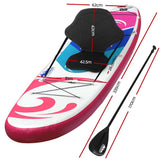 Weisshorn Stand Up Paddle Board 11ft Inflatable SUP Surfboard Paddleboard Kayak Surf Pink - Front View