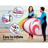 Weisshorn Stand Up Paddle Board 11ft Inflatable SUP Surfboard Paddleboard Kayak Surf Pink - Rear View