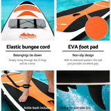 Weisshorn Stand Up Paddle Board 11ft Inflatable SUP Surfboard Paddleboard Kayak Surf Red - 45-Degree Angle