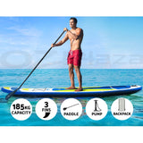 Weisshorn Stand Up Paddle Board 11ft Inflatable SUP Surfboard Paddleboard Kayak Surf Yellow - Top-Down View