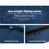 Weisshorn Double Swag Camping Swags Canvas Free Standing Dome Tent Dark Blue 4CM - 45-Degree Angle