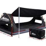 Weisshorn Double Swag Camping Swags Canvas Free Standing Dome Tent Dark Grey 4CM - Front View