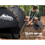 Weisshorn Double Swag Camping Swags Canvas Free Standing Dome Tent Dark Grey 4CM - Side View