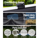 Weisshorn Double Swag Camping Swags Canvas Free Standing Dome Tent Dark Grey - 45-Degree Angle