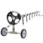 AURELAQUA Aluminium Swimming Pool Cover Roller (3.15-4.05m length), Black/Light Grey Handle
