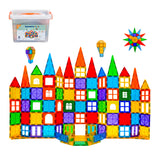 Playpals Kids Magnetic Tiles Blocks Building Educational Toys 120PCS - Close-Up Angle