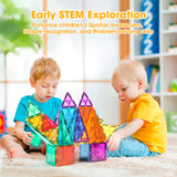 Playpals Kids Magnetic Tiles Blocks Building Educational Toys 120PCS - Rear View