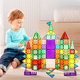 Playpals Kids Magnetic Tiles Blocks Building Educational Toys 60PCS - Rear View