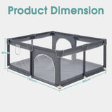 Playpals Kids Playpen Baby Safety Gate 2 Door 150x180cm - Low Angle