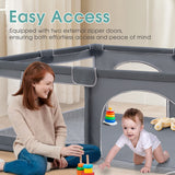 Playpals Kids Playpen Baby Safety Gate 2 Door 150x180cm - Side View