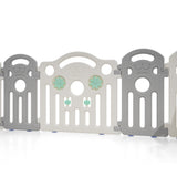 Playpals Kids Playpen Baby Safety Gate Toddler Fence 18 Panels Grey