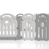 Playpals Kids Playpen Baby Safety Gate Toddler Fence 18 Panels Grey - Side View