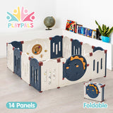 Playpals Kids Playpen Baby Safety Gate Toddler Fence 14 Panels - Side View