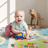 Playpals Kids Play Mat Double Folding Pad XPE Foam Non-slip Carpet - Front View