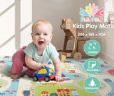 Playpals Kids Play Mat Double Folding Pad XPE Foam Non-slip Carpet - 45-Degree Angle