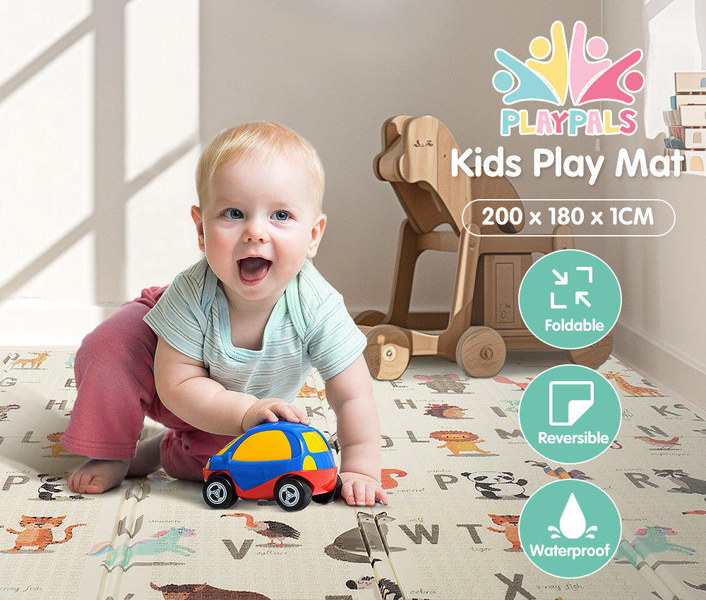 Playpals Kids Play Mat Folding XPE Foam Double Pad Non-slip Carpet