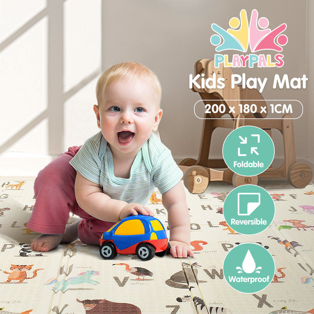 Playpals Kids Play Mat XPE Foam Double Folding Pad Non-slip Carpet
