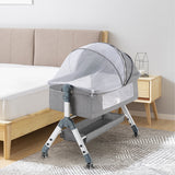 PlayPals Baby Cot Crib Bed Portable Bassinet Bedside Sleeper Adjustable - Top-Down View