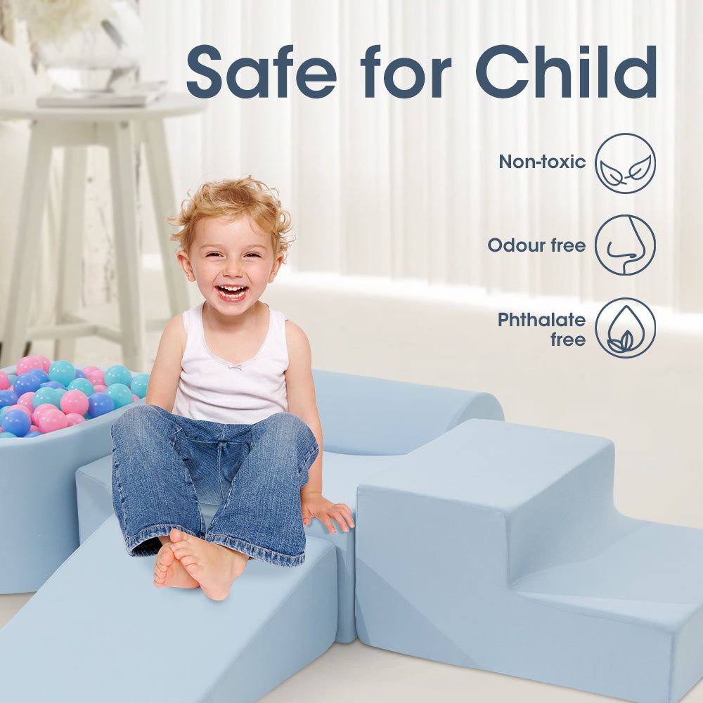 Playpals Kids Climb Crawl Foam Play Set 5PC Blue