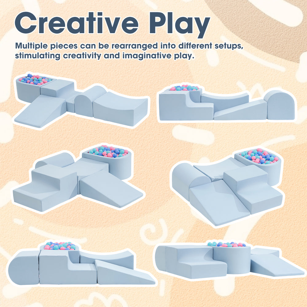 Playpals Kids Climb Crawl Foam Play Set 5PC Blue