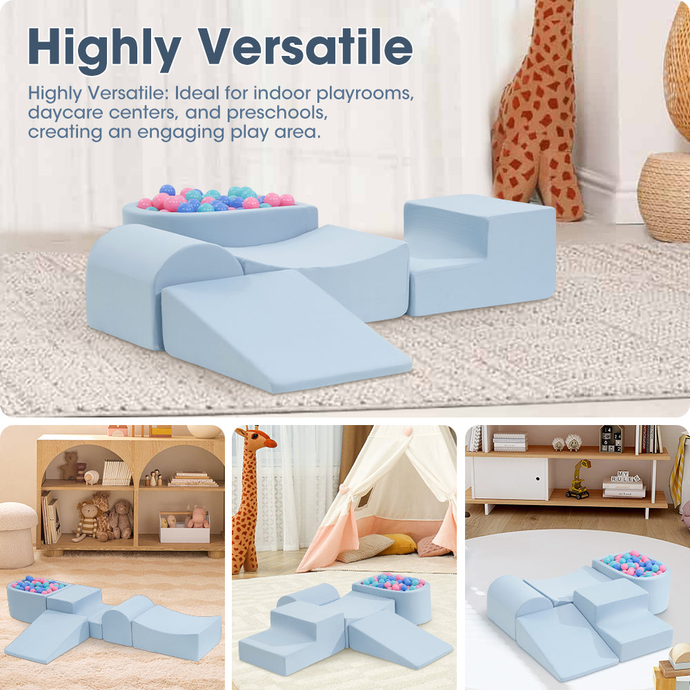 Playpals Kids Climb Crawl Foam Play Set 5PC Blue